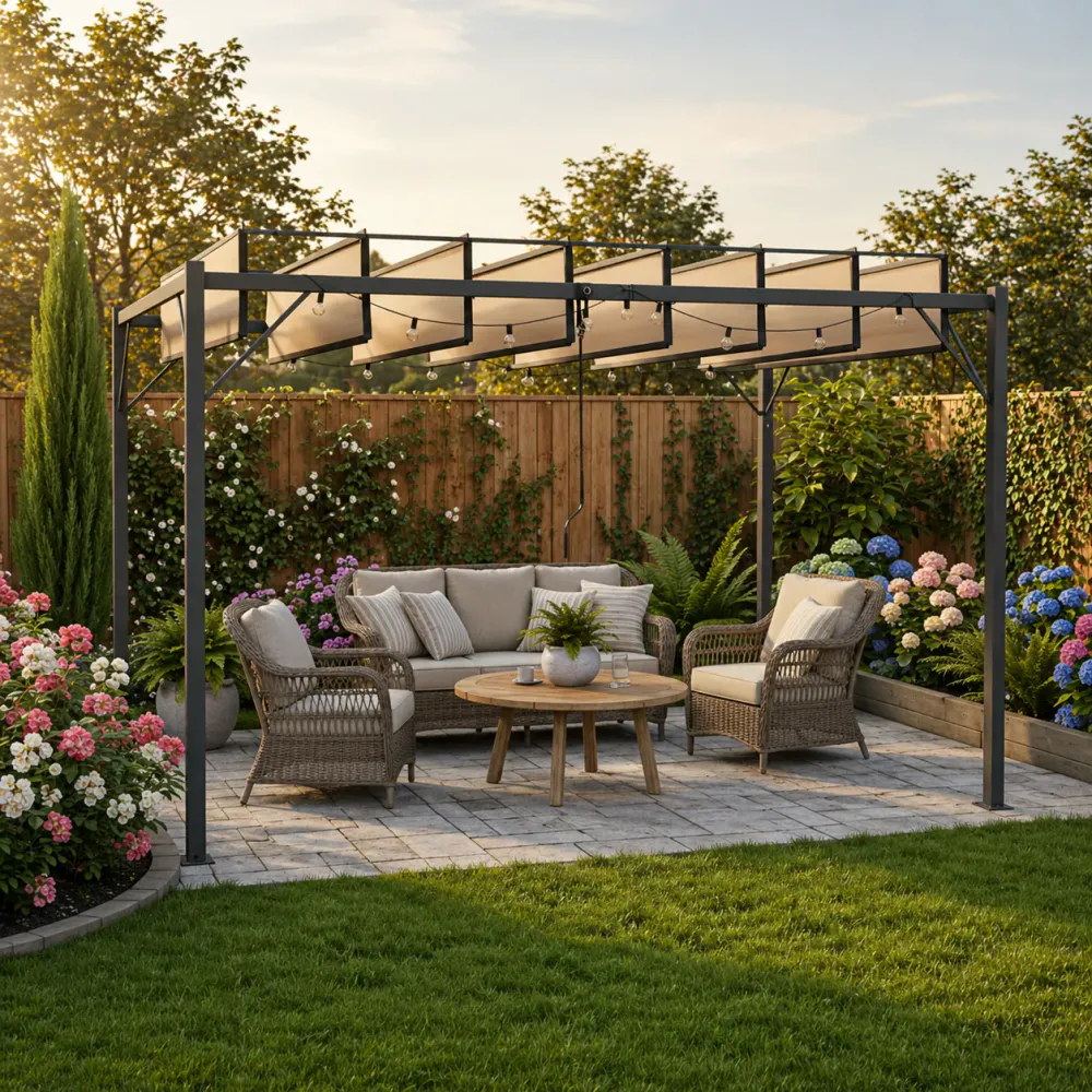 Pergola med justerbare lameller - 3x4 m