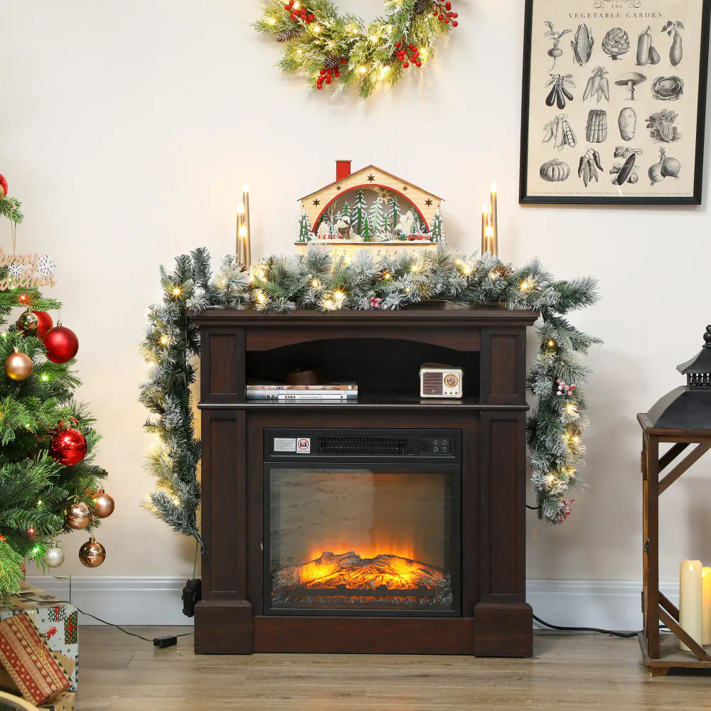 Julegirlander med 50 LED-lys og timer - 183 cm