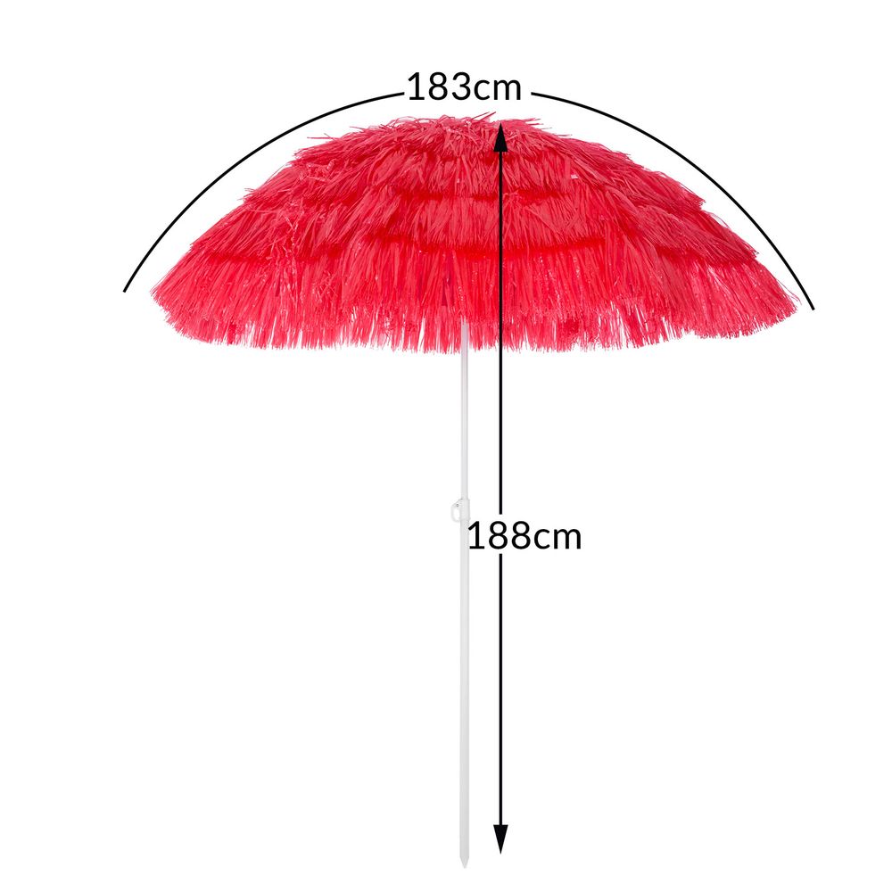 Parasoll Hawaii Ø160cm - rød