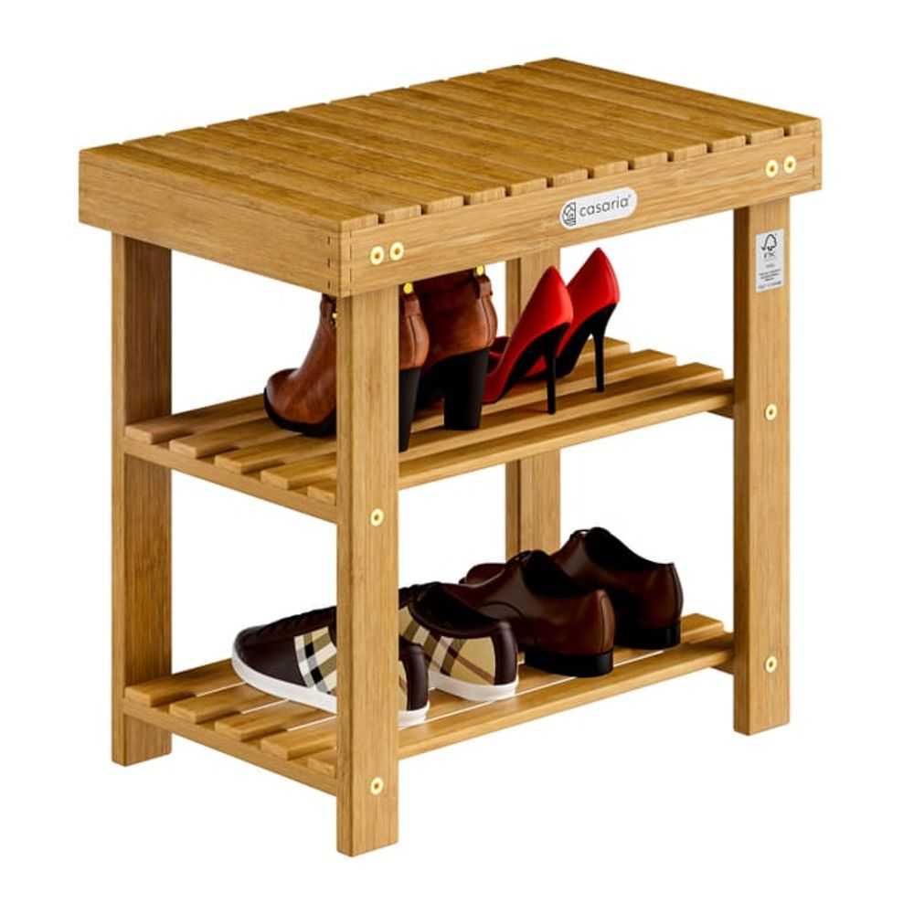 2-i-1 skohylle og sittebenk - 50x33x46 cm