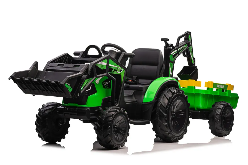 Elektrisk traktor med tilhenger 12V 90W 