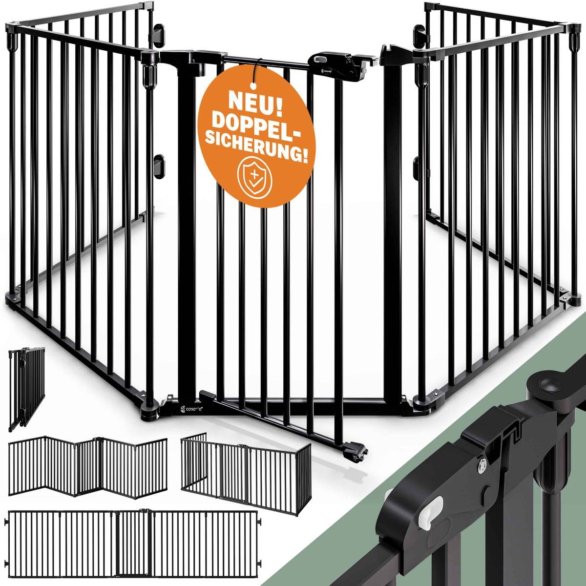Peisgrind - med dobbel barnesikring og autolås