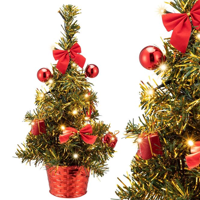 Hovedbilde Mini Juletre med Dekor og Lys – 36 cm