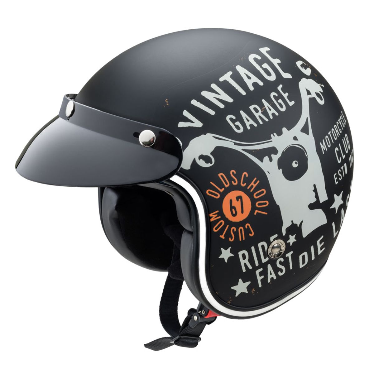 MC-hjelm W-TEC Café Racer - Vintage Garage