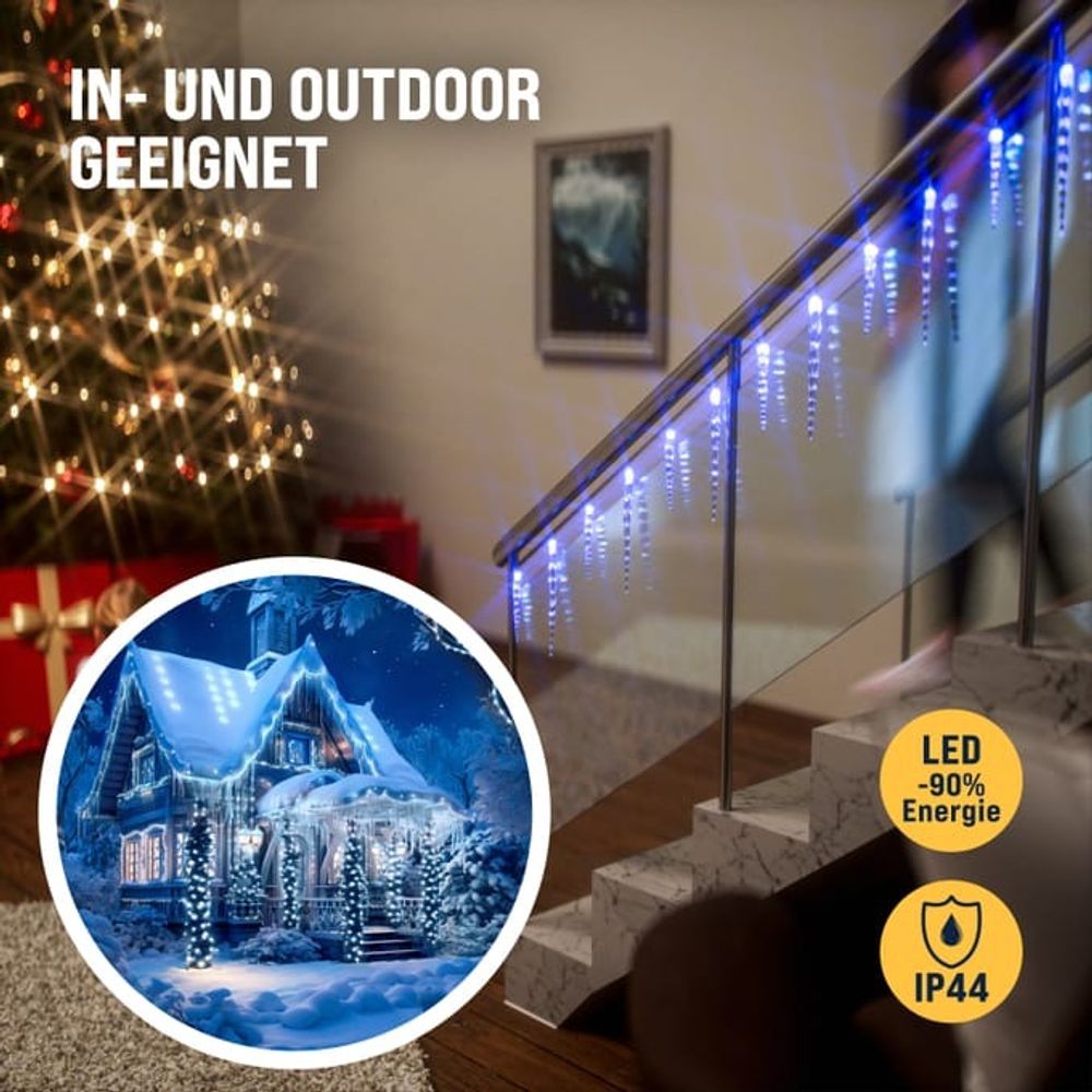 LED-lyskjede med 80 istapper