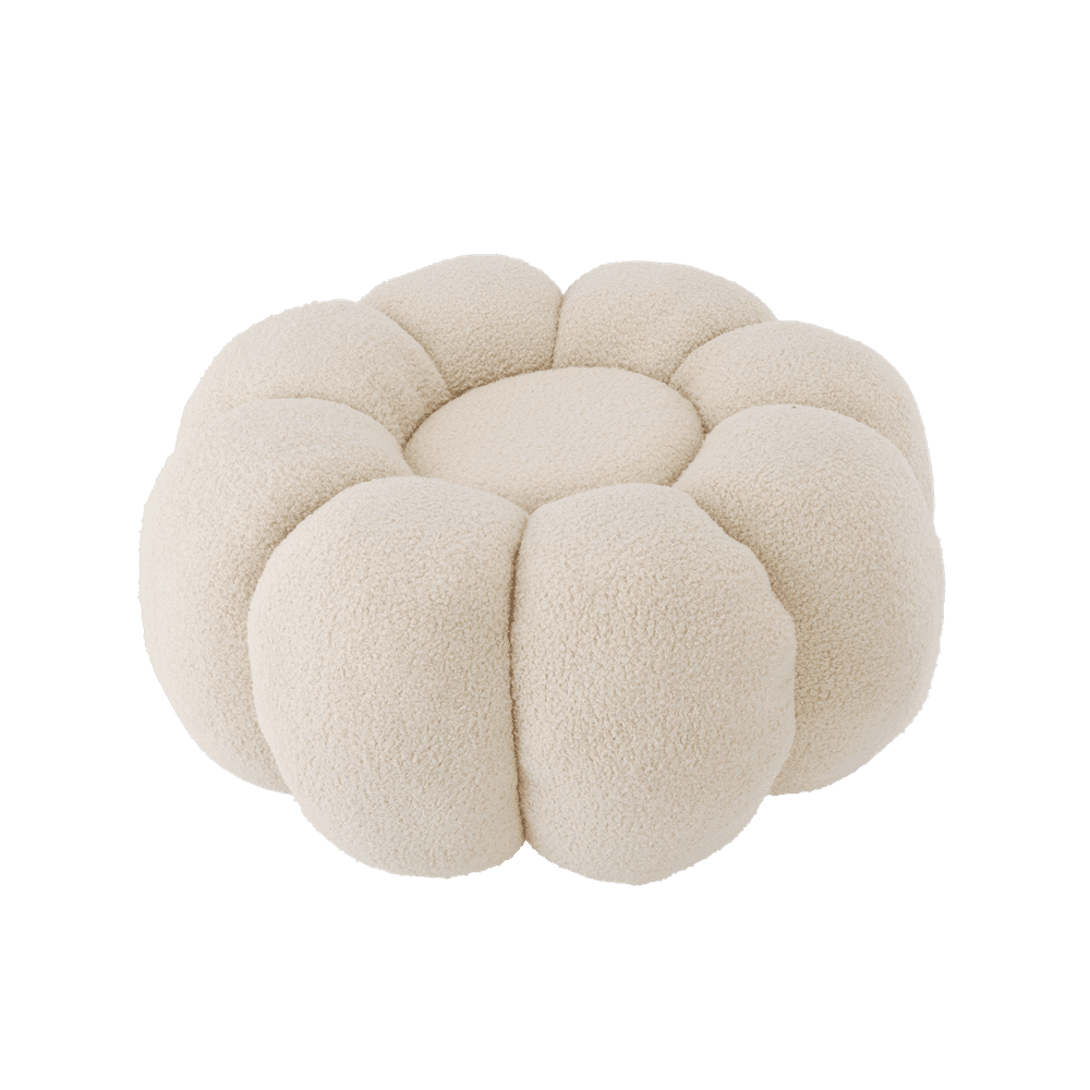 Puff Blomst 65 x 30 cm - Beige
