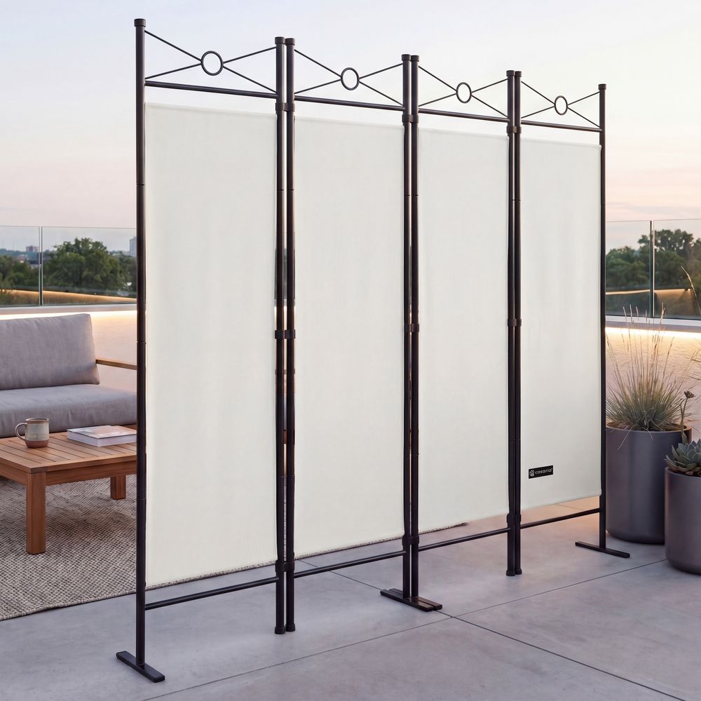Romdeler 4-delt 180×163 cm Lucca - hvit