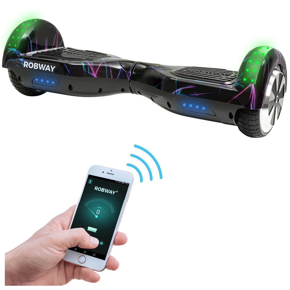 Hoverboard - Robway 700 w - Bluetooth - LED - fargevalg