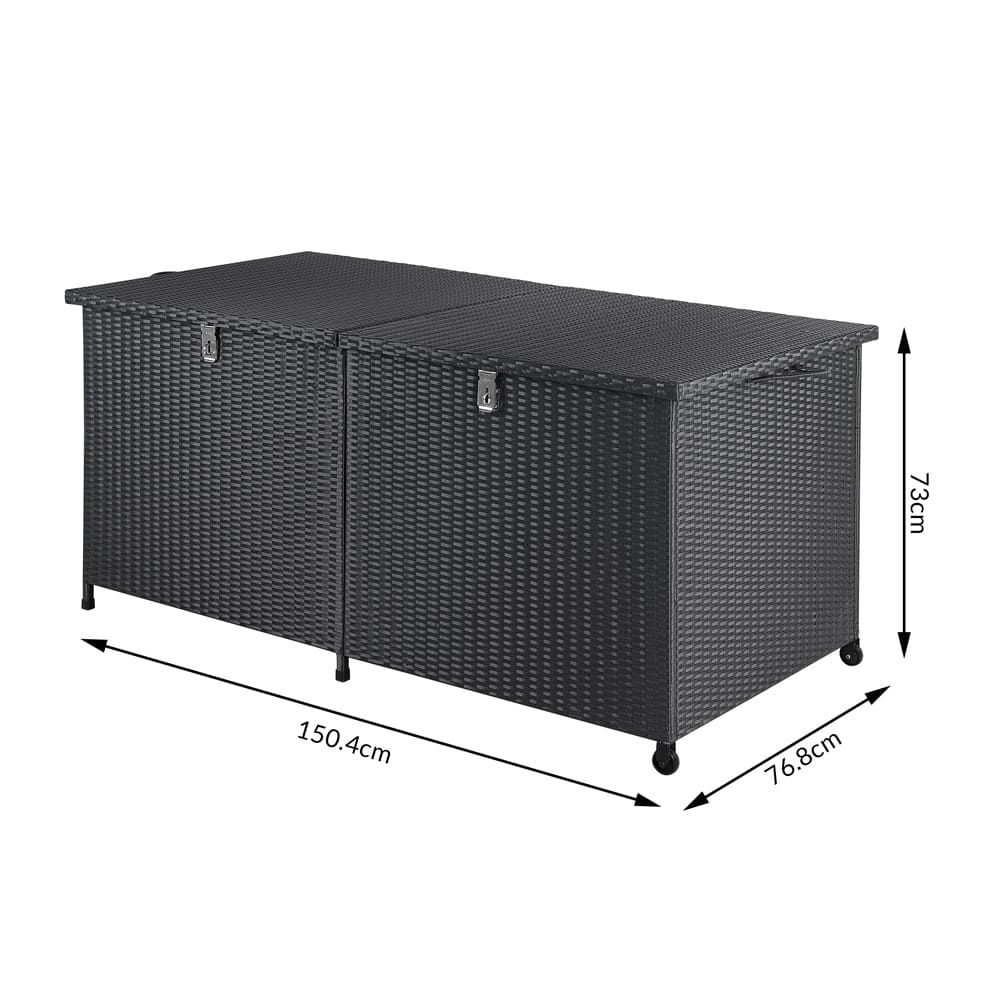 Putekasse 800 L polyrotting 150x77x73cm - sort