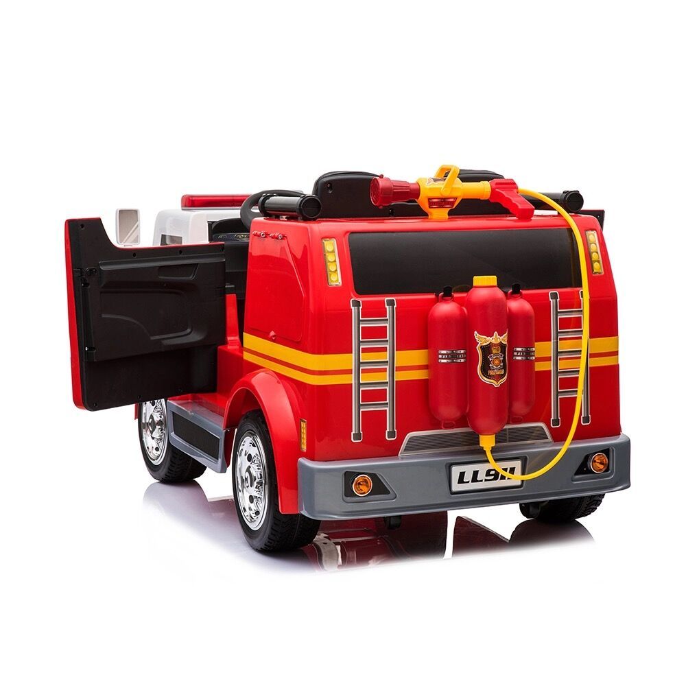 Gigantisk elektrisk brannbil for barn - 12V med gummihjul