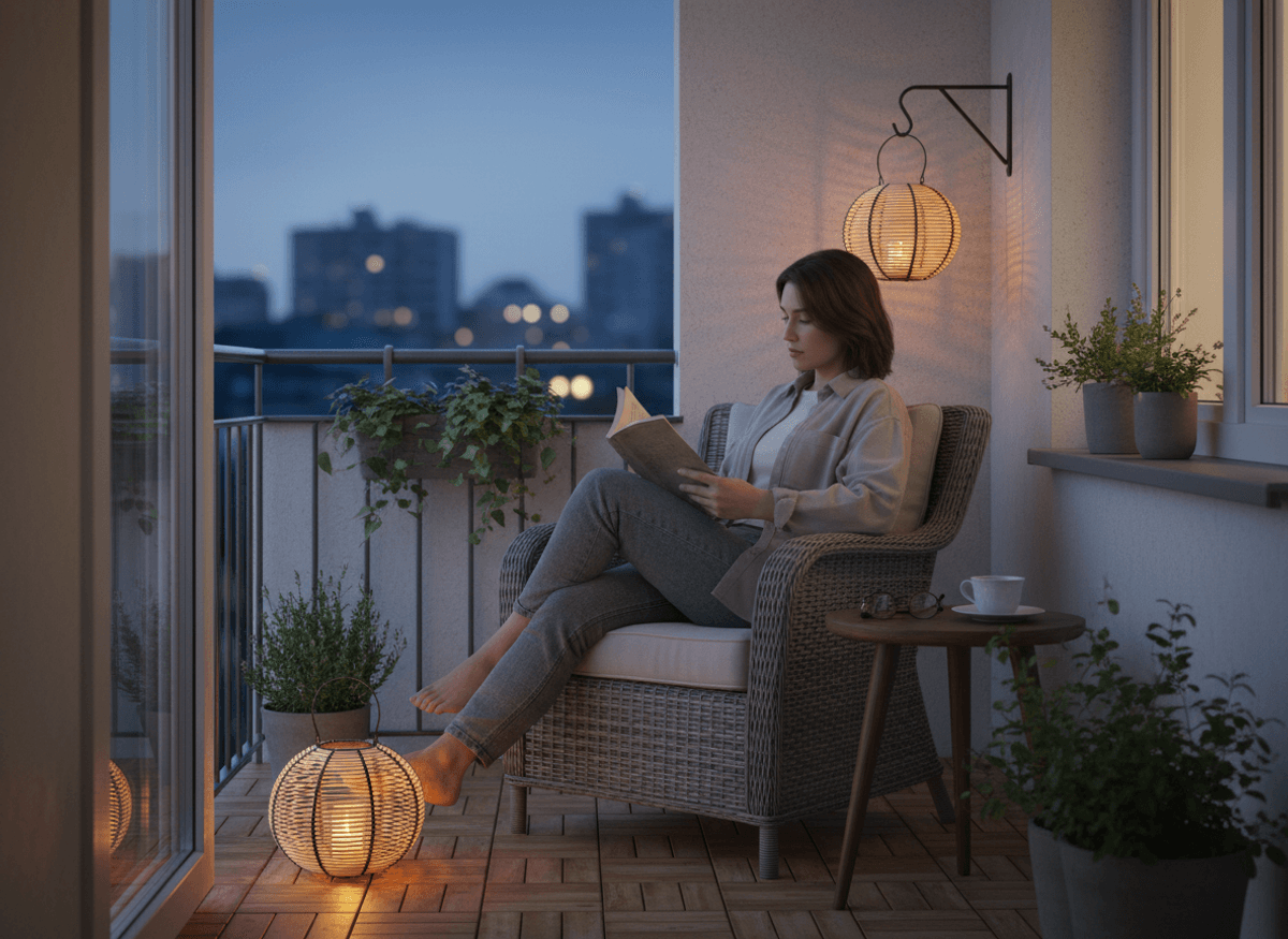 Trelanterne 35 cm natur/svart - 2-pk