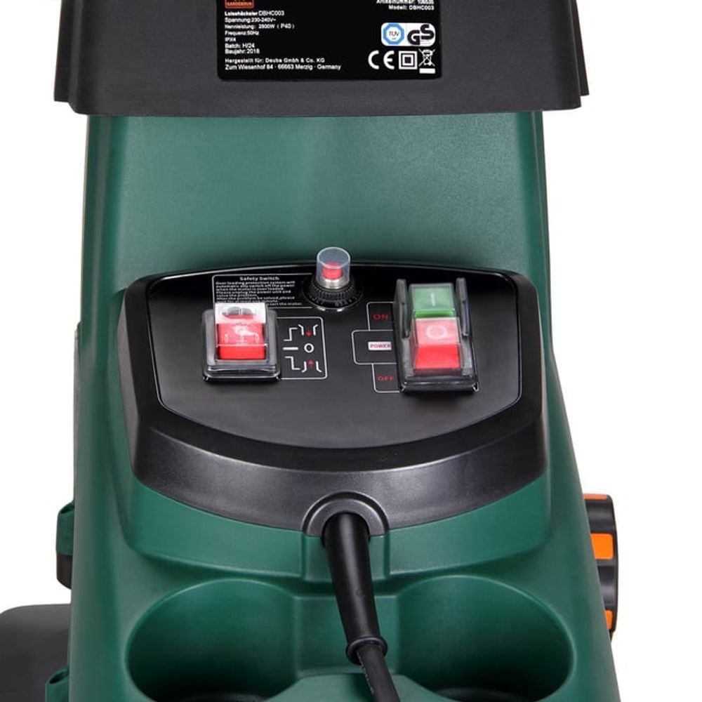 Elektrisk kompostkvern 3100 W - beholder 60 L