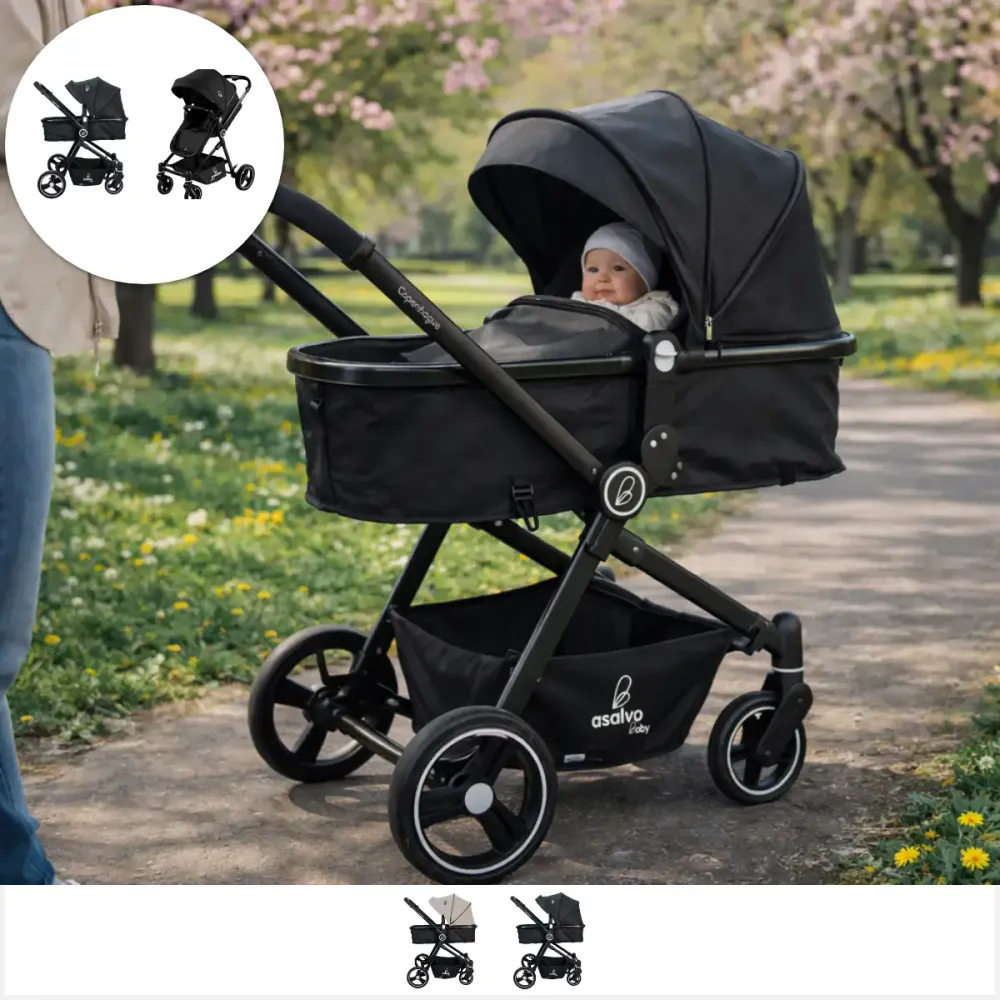 Asalvo Copenhagen 2-i-1 kombivogn med konvertibel liggedel - fargevalg