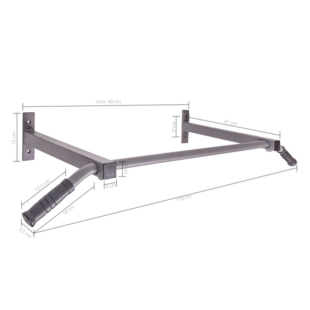 Veggmontert Pull-Up Bar - justerbar grepsvinkel