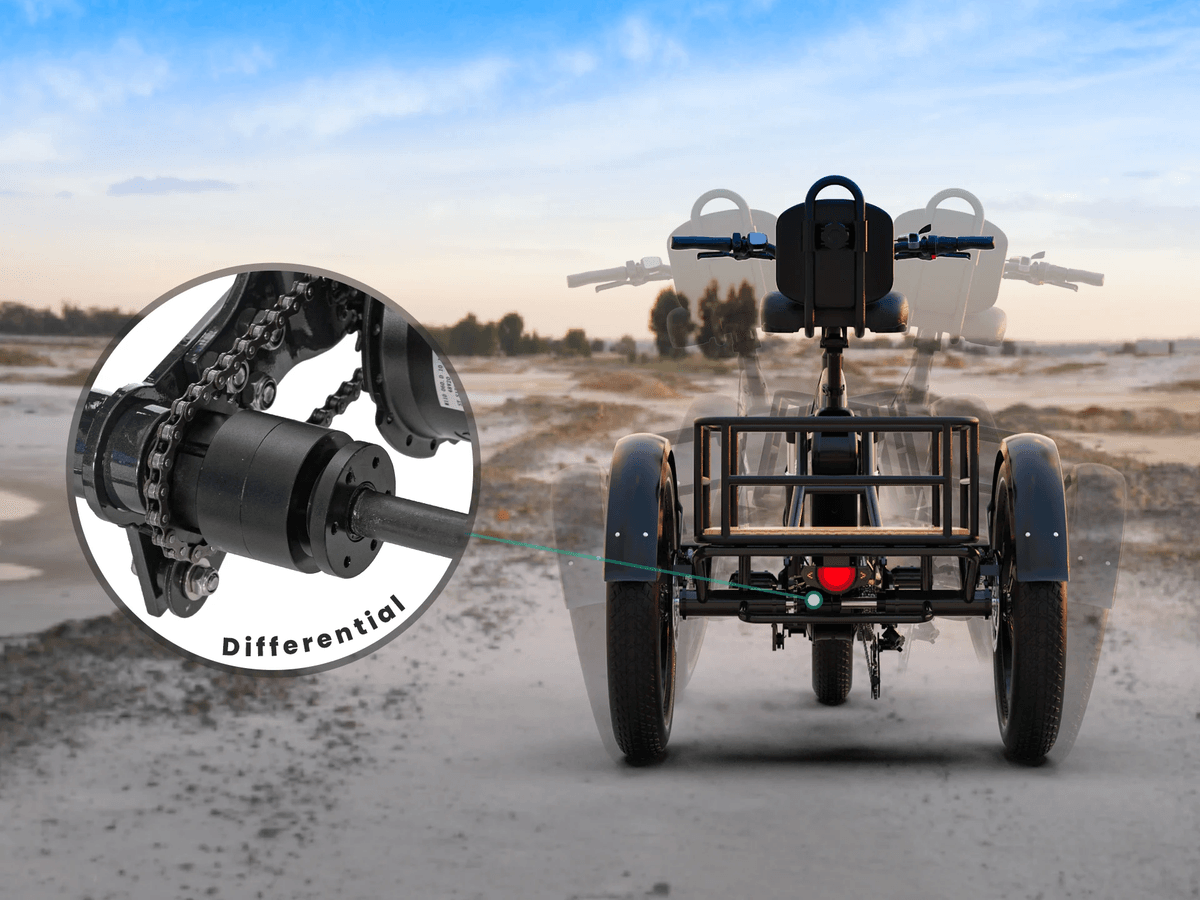 Triker elektrisk fatbike 3hjulssykkel - 85NM - Differensial