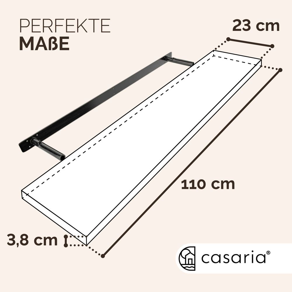 B-Vare - Vegghylle flytende 110 cm - svart