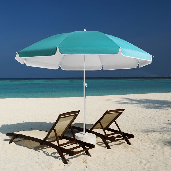 Hovedbilde Strandparasoll KYPROS 180cm med vippefunksjon - turkis