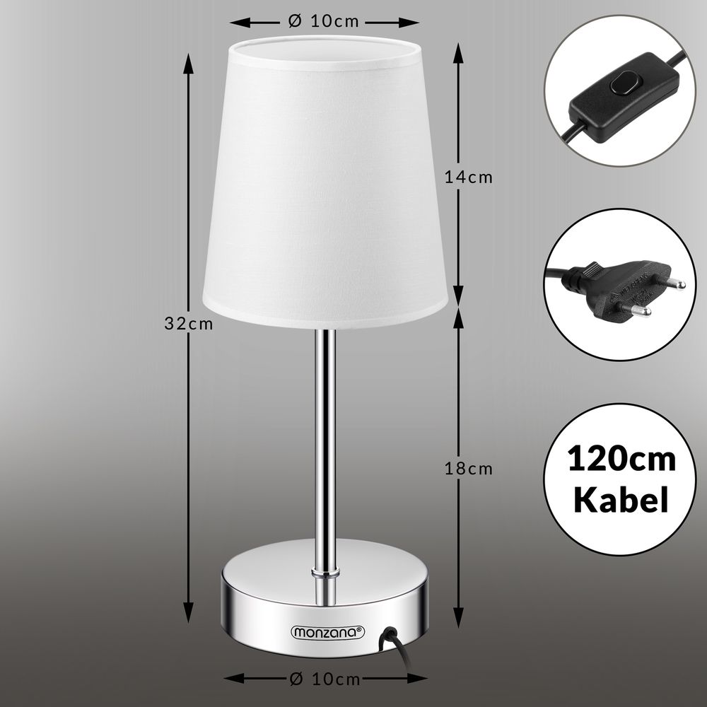 Bordlampe Lumière 32x13x13cm - hvit