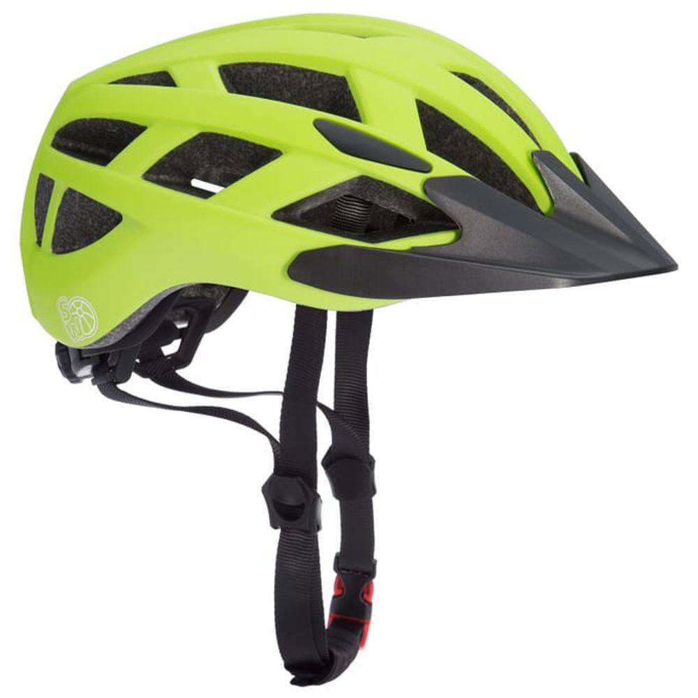 Sykkelhjelm til barn - grønn - 52-56 cm - LED lys