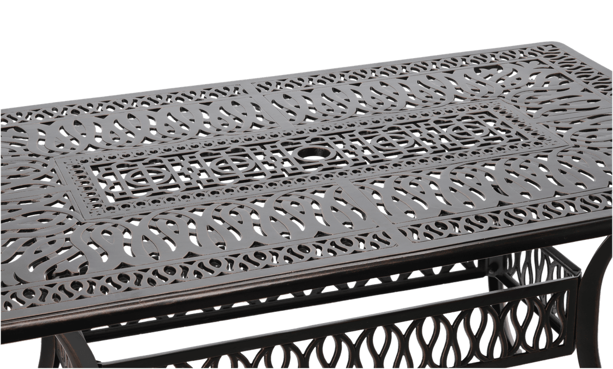 Hagemøbelsett HASTINGS - bord + 6 stoler i antikk bronse