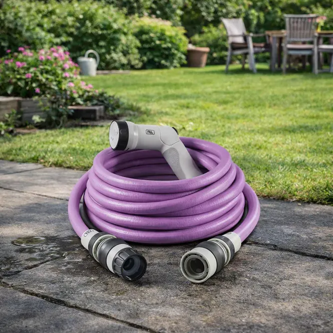 Hovedbilde Hageslangesett 1/4'' 15m lilla