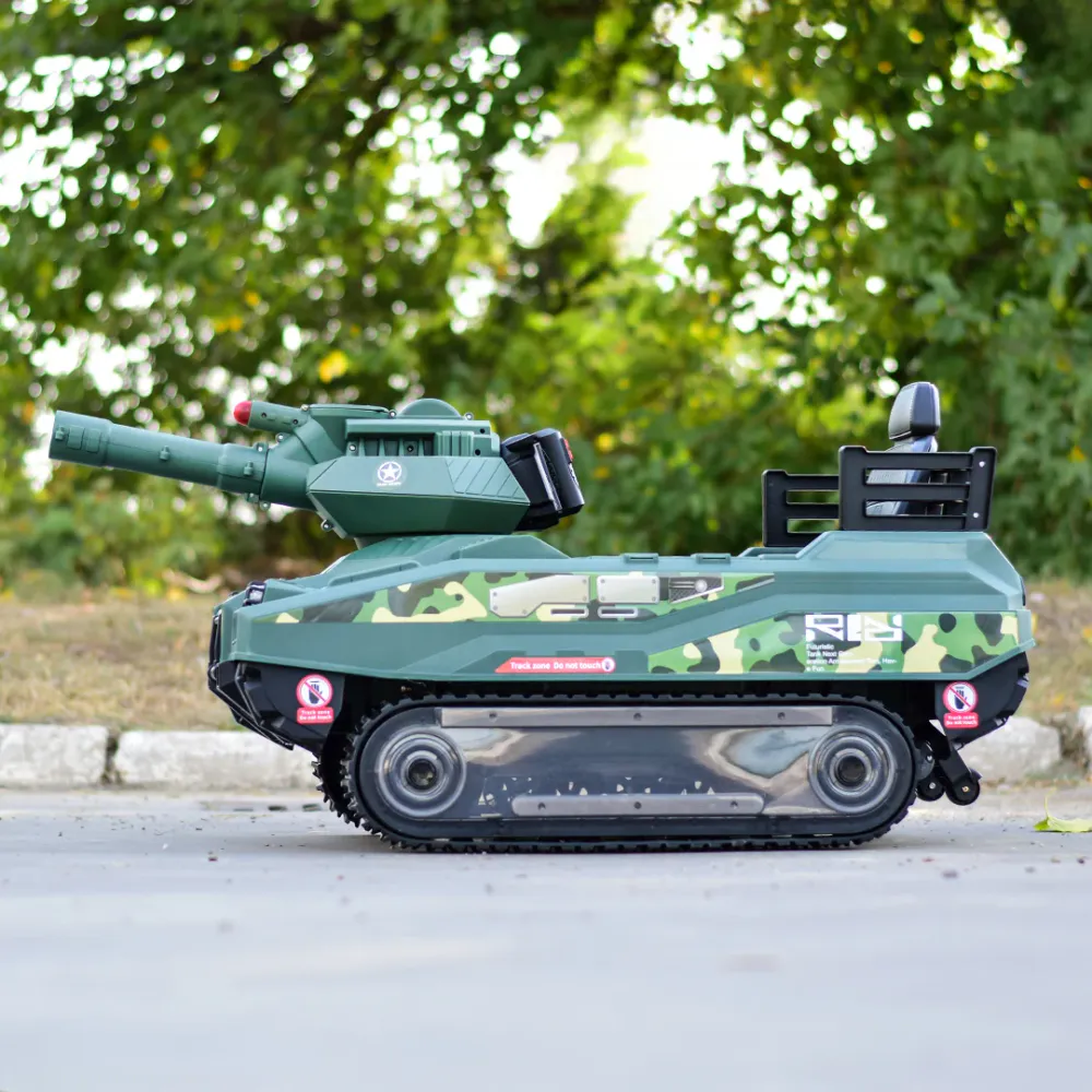 Elektrisk tank for barn 12 V med fjernkontroll og kanontårn