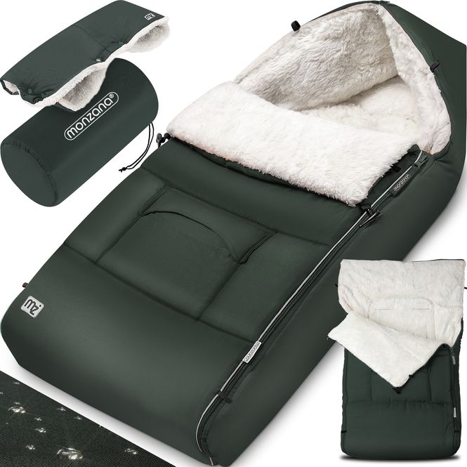 Hovedbilde Baby vognpose Premium 90x60cm - grå-grønn