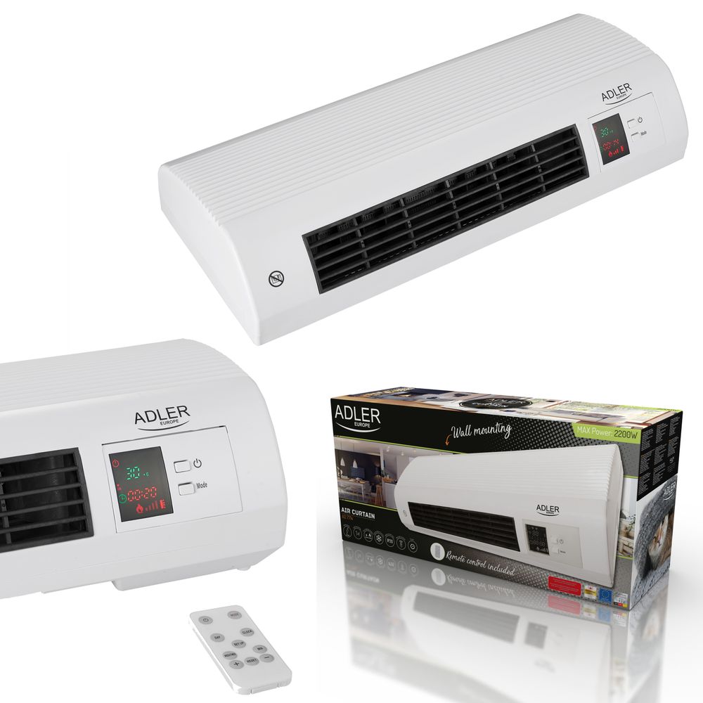 Adler Varmegardin 2000w - keramisk varmer
