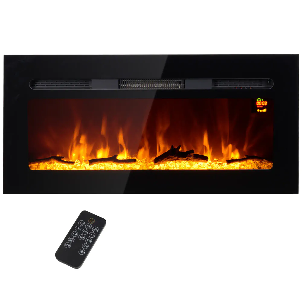 Veggmontert/innebygget elektrisk peis 1800W - 91x45 cm