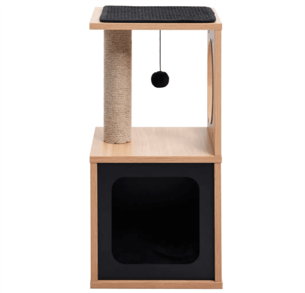 Kattestativ med klorematte i sisal 60 cm - sort