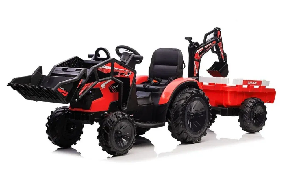 Elektrisk traktor med tilhenger 12V 90W 