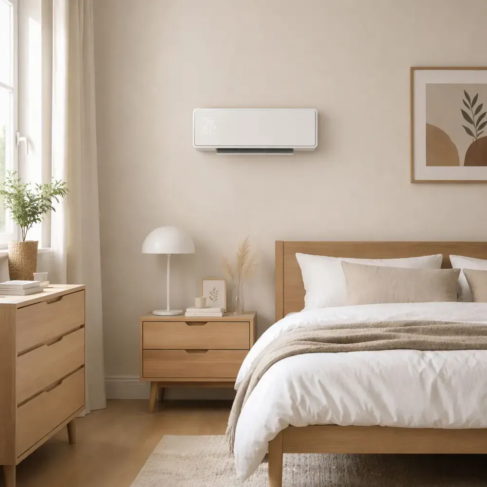 Veggmontert keramisk vifteovn - 2000 W, hvit eller svart