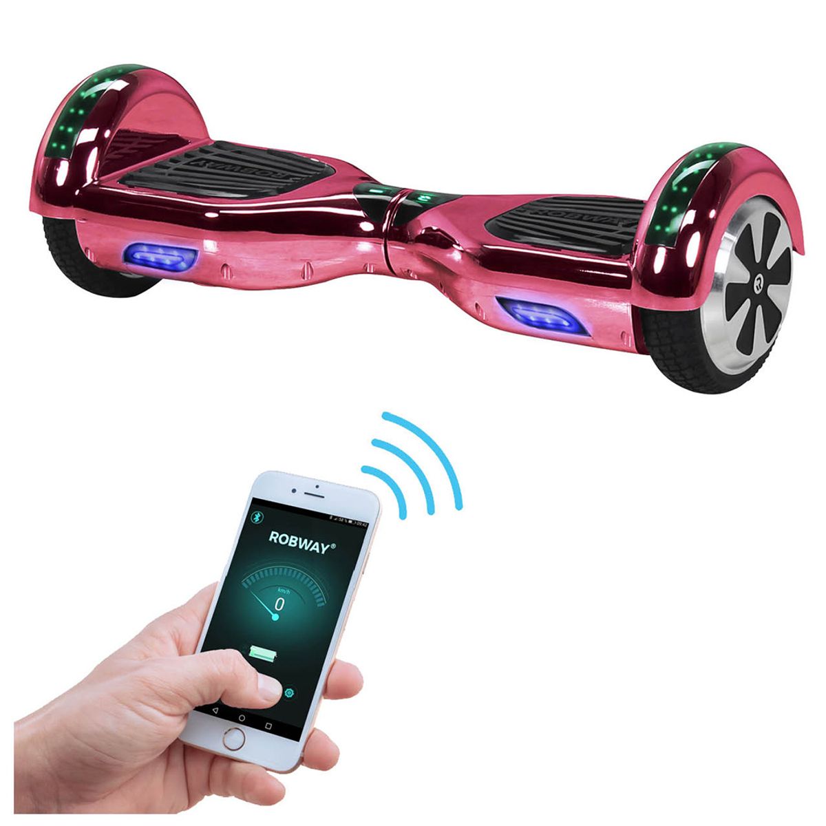 Hoverboard - Robway 700 w - Bluetooth - LED - fargevalg