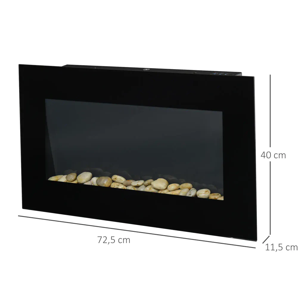 Elektrisk veggpeis med LED-flammer og timer - 2000W