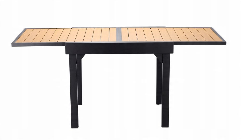 Uttrekkbart aluminium hagebord ALEX 90/180 × 90 × 75,5 cm, trelook