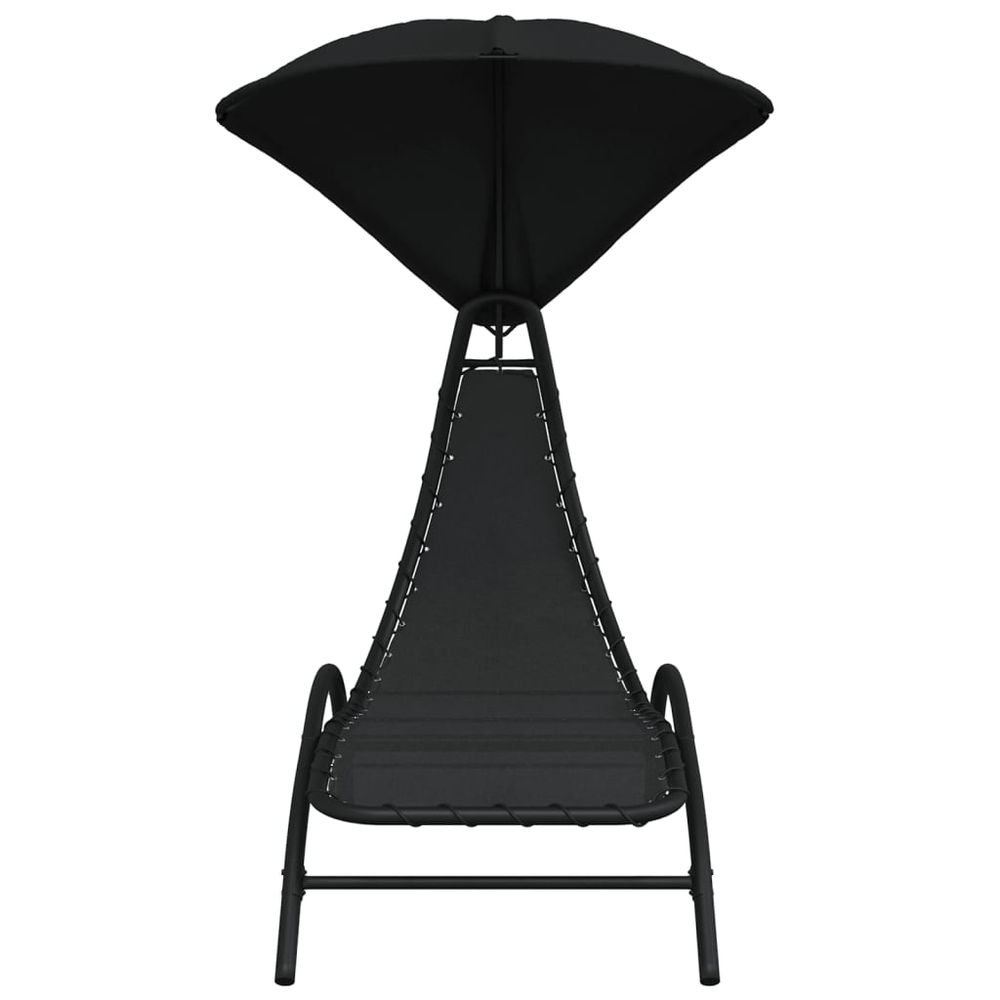 Solseng m/solskjerm 167x80x195 cm - sort