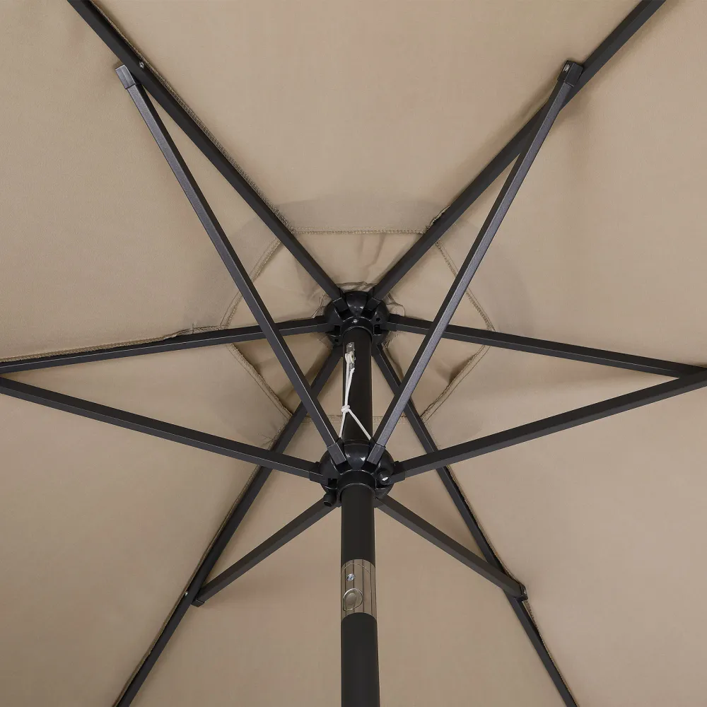 Parasoll m/vipp aluminium Ø300cm - taupe