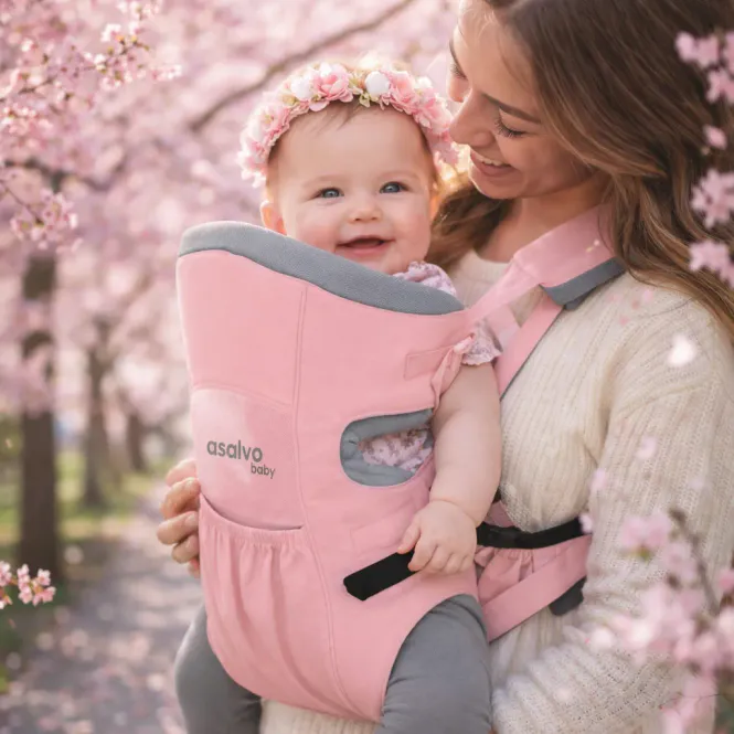 Hovedbilde Asalvo bæresele for baby - rosa 2020