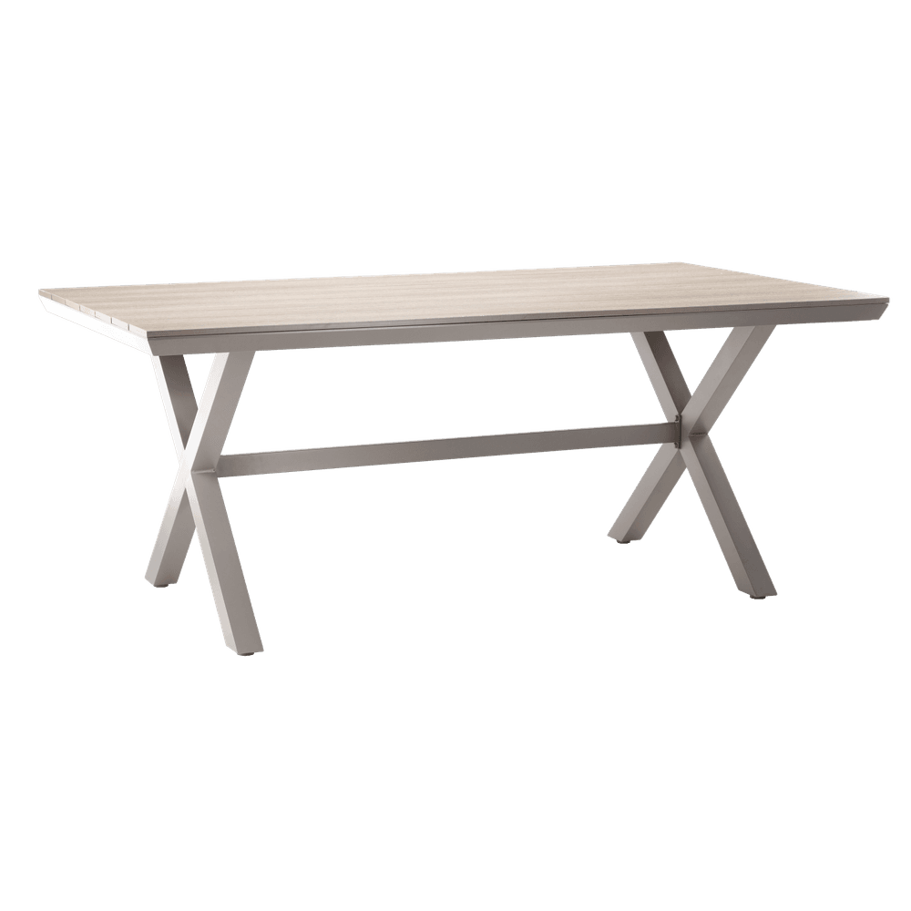 Aluminium hagebord Polywood-bordplate 180×100×75 cm - beige