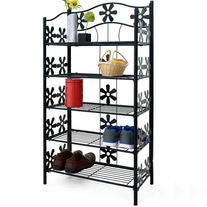 Hovedbilde Metallhylle matt sort - 60x30x112cm