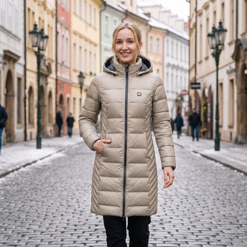 Varmejakke inSPORTline WARMatera beige - kvinner