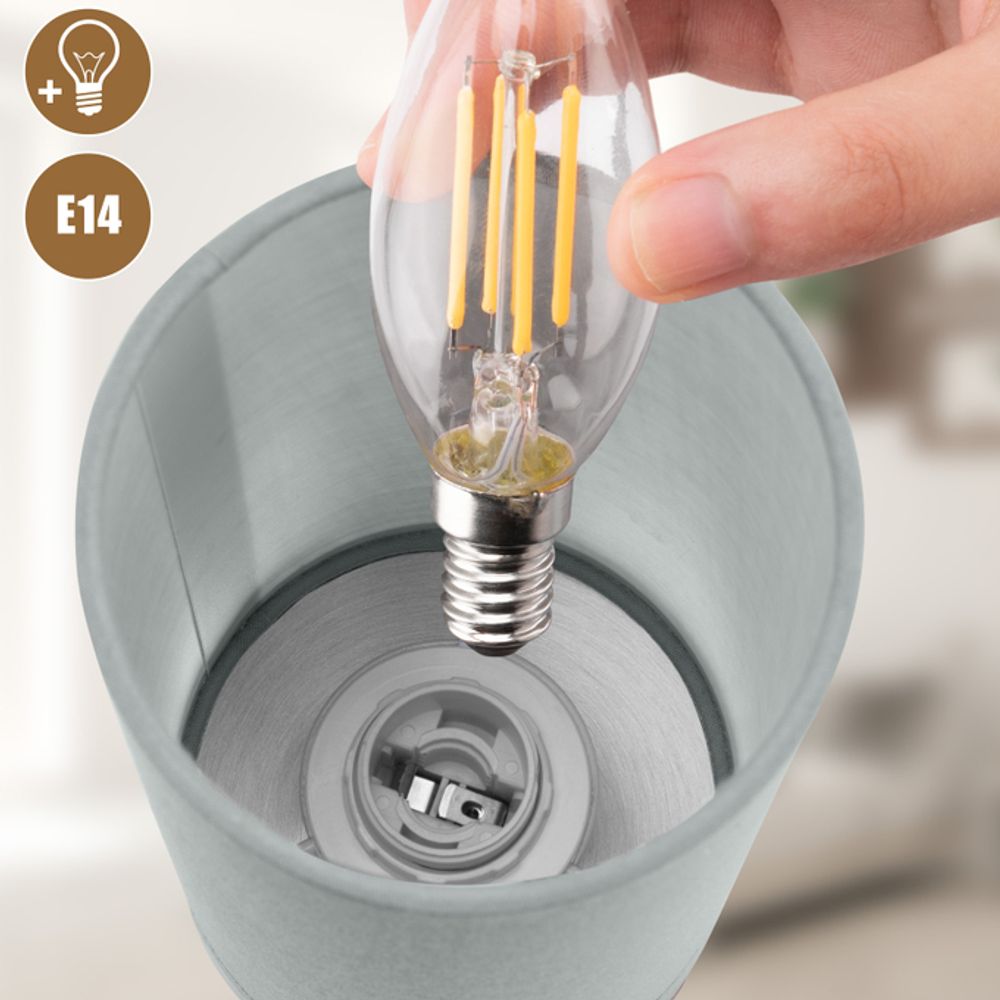 Bordlampe Dimbar  2-stk Grå - monzana