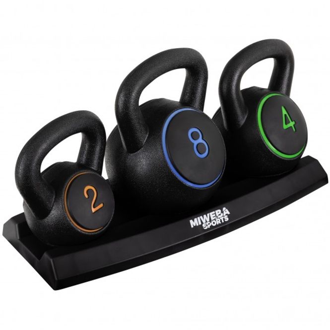 Hovedbilde Kettlebellsett 2-4-8 kg – med stativ for ...