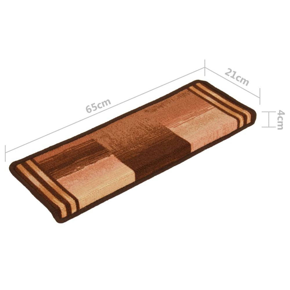 Selvklebende trappematter 5 stk 65x25 cm brun