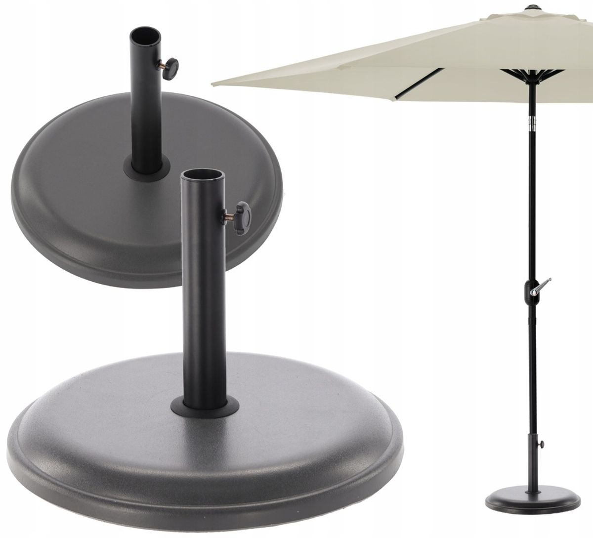 Parasollfot i betong 16 kg - sort