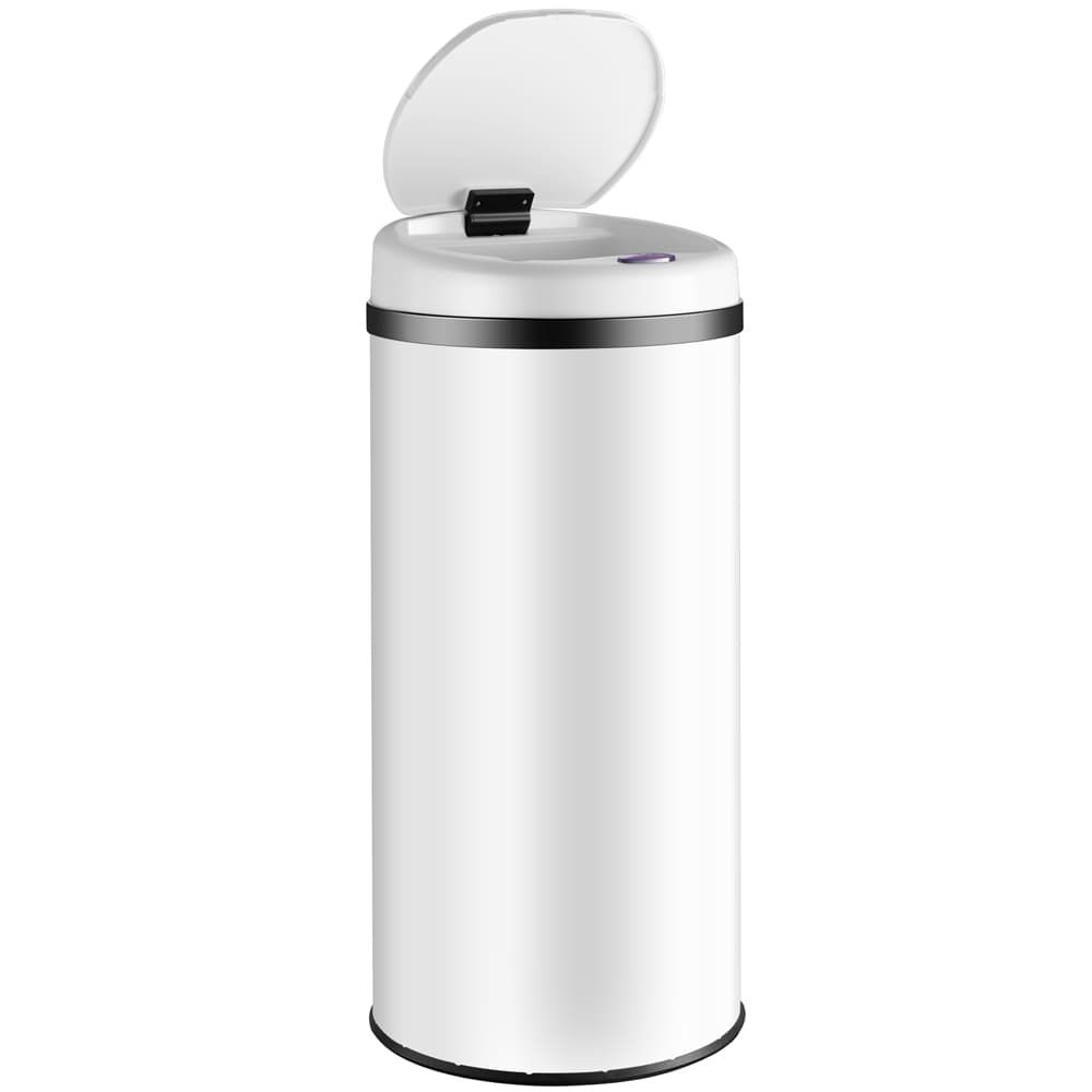 Sensor søppelbøtte hvit rustfritt stål - 50 liter