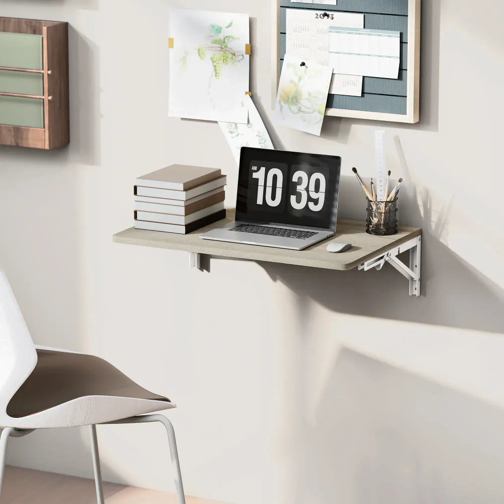 Vegghengt klaffebord 60 × 40 cm - eik/hvit