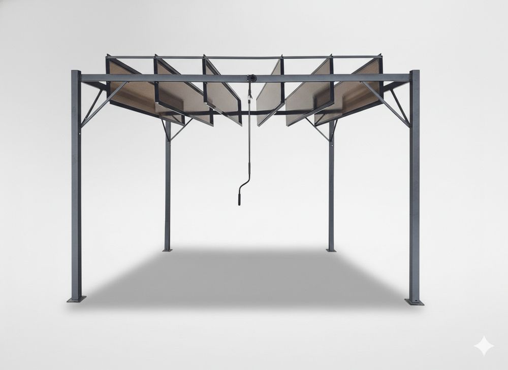 Pergola med justerbare lameller - 3x3 m