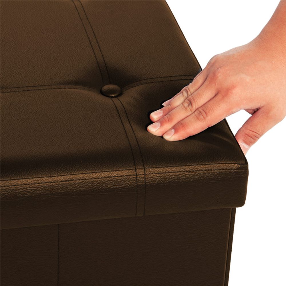 Benk med oppbevaring 115 cm - brun