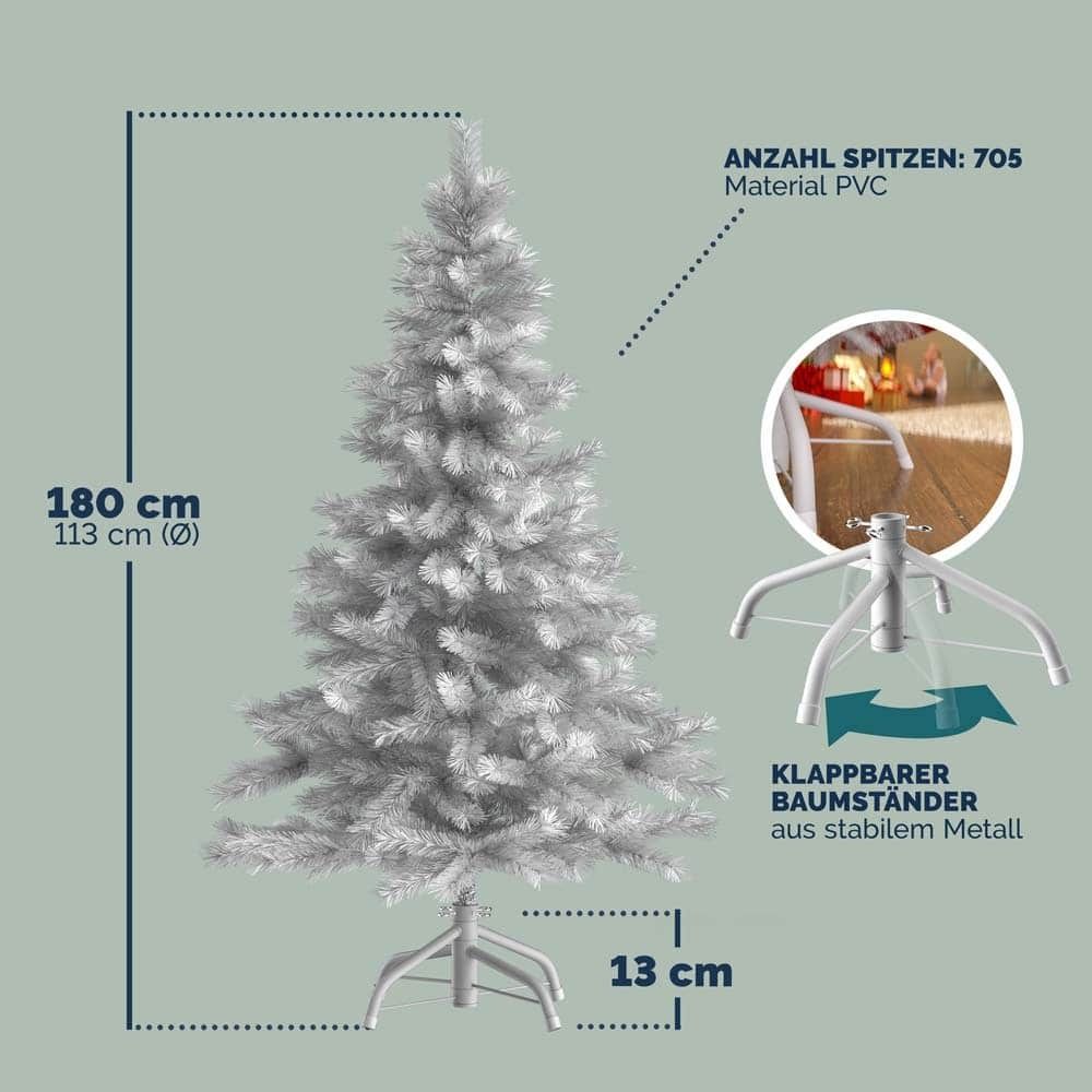 Kunstig juletre hvit - 180cm